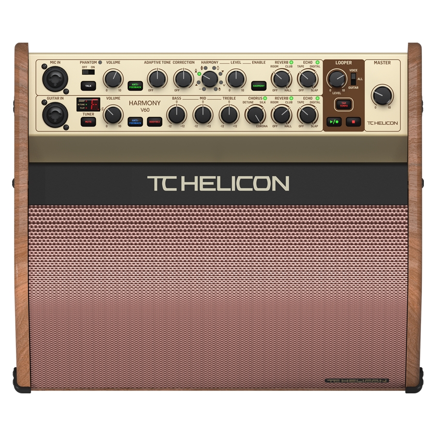 TC HELICON - 60 Watt 2-Channel Acoustic Amplifier with Vocal Processing, Looper, Tannoy Dual Concentric Speaker, Top Firing Tweeter